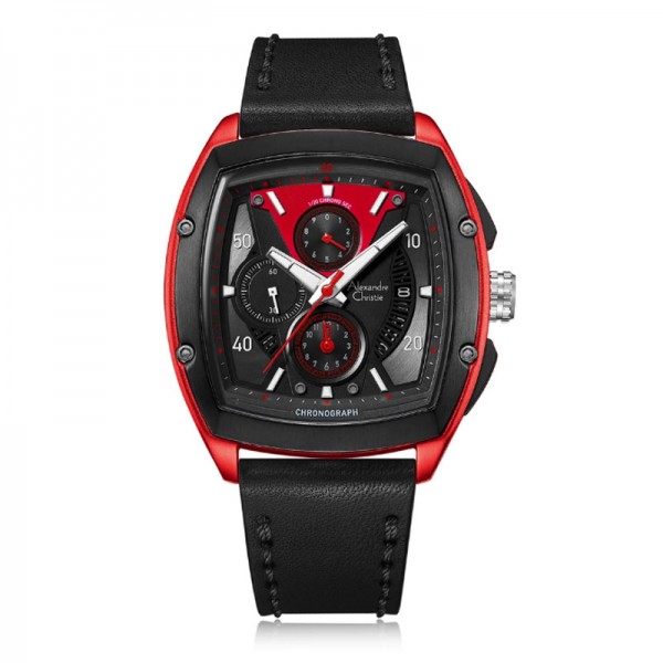 Alexandre Christie AC 6610 Black Red Leather MCLIPBARE